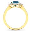 Image 4 : 14KT Yellow Gold 1.9ctw London Blue Topaz and Diamond Ring