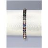 Image 2 : 14KT White Gold-Plated Mixed Color Simulated Sapphire Bracelet