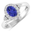 Image 1 : 14KT White Gold 0.62ctw Tanzanite and Diamond Ring