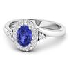 Image 2 : 14KT White Gold 0.62ctw Tanzanite and Diamond Ring
