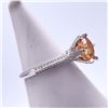 Image 2 : Plated 14KT White Gold 3 Ct VVs1 Orange Amber Fire Moissanite Ring