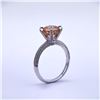 Image 3 : Plated 14KT White Gold 3 Ct VVs1 Orange Amber Fire Moissanite Ring