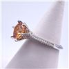 Image 4 : Plated 14KT White Gold 3 Ct VVs1 Orange Amber Fire Moissanite Ring