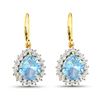 Image 3 : 14KT Yellow Gold 2.5ctw Aquamarine and Diamond Earrings