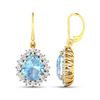 Image 4 : 14KT Yellow Gold 2.5ctw Aquamarine and Diamond Earrings