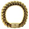 Image 2 : 14 Kt Gold Plate 74.6 Grams Monogramed Initial "A" Curb Link Bracelet