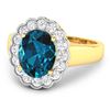 Image 2 : 14KT Yellow Gold 2.7ctw London Blue Topaz and Diamond Ring