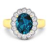 Image 3 : 14KT Yellow Gold 2.7ctw London Blue Topaz and Diamond Ring