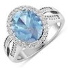 Image 1 : 14KT White Gold 2.9ctw Aquamarine and Diamond Ring