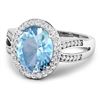Image 2 : 14KT White Gold 2.9ctw Aquamarine and Diamond Ring