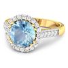 Image 2 : 14KT Yellow Gold 2.75ctw Aquamarine and Diamond Ring