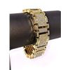 Image 1 : Huge 90 Gram 14 Kt Gold Plate Italian God Father Simulated Diamond Link Bracelet