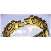 Image 5 : Huge 90 Gram 14 Kt Gold Plate Italian God Father Simulated Diamond Link Bracelet