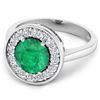 Image 3 : 14KT White Gold 1.8ct Zambian Emerald and Diamond Ring
