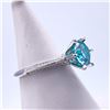 Image 2 : Plated 14KT White Gold 3 Ct VVs1 Deep Swiss Blue Moissanite Ring