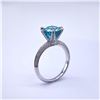 Image 3 : Plated 14KT White Gold 3 Ct VVs1 Deep Swiss Blue Moissanite Ring