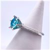 Image 4 : Plated 14KT White Gold 3 Ct VVs1 Deep Swiss Blue Moissanite Ring