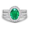 Image 3 : 14KT White Gold 1.53ctw Zambian Emerald and Diamond Ring