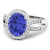 Image 2 : 14KT White Gold 3.43ctw Tanzanite and Diamond Ring