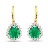 Image 2 : 14KT Yellow Gold 2.88ctw Zambian Emerald and Diamond Earrings