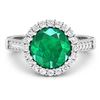 Image 3 : 14KT White Gold 2.75ctw Zambian Emerald and Diamond Ring