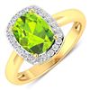 Image 1 : 14KT Yellow Gold 2ctw Peridot and Diamond Ring