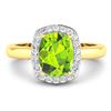 Image 3 : 14KT Yellow Gold 2ctw Peridot and Diamond Ring