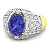 Image 2 : 14KT Yellow Gold 2.21ctw Tanzanite and Diamond Ring