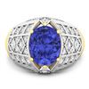 Image 3 : 14KT Yellow Gold 2.21ctw Tanzanite and Diamond Ring