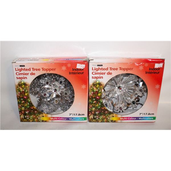 PAIR OF LIGHTED TREE TOPPERS