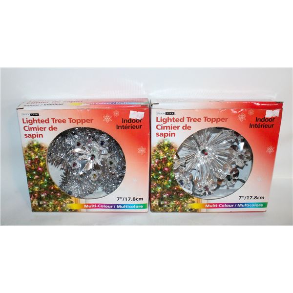 PAIR OF LIGHTED TREE TOPPERS