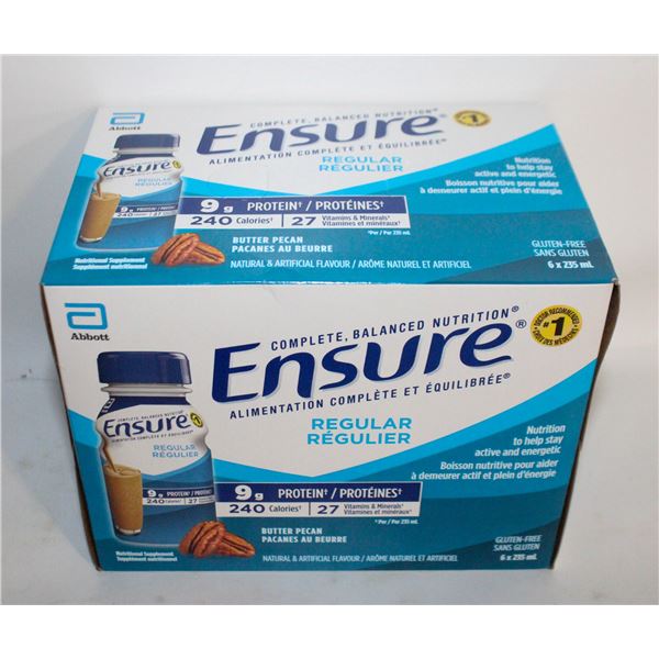 CASES OF ENSURE 6 X 235 ML BUTTER PECAN
