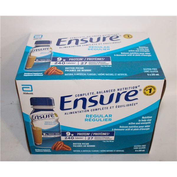 CASES OF ENSURE 6 X 235 ML BUTTER PECAN