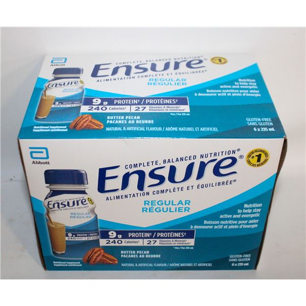 CASES OF ENSURE 6 X 235 ML BUTTER PECAN