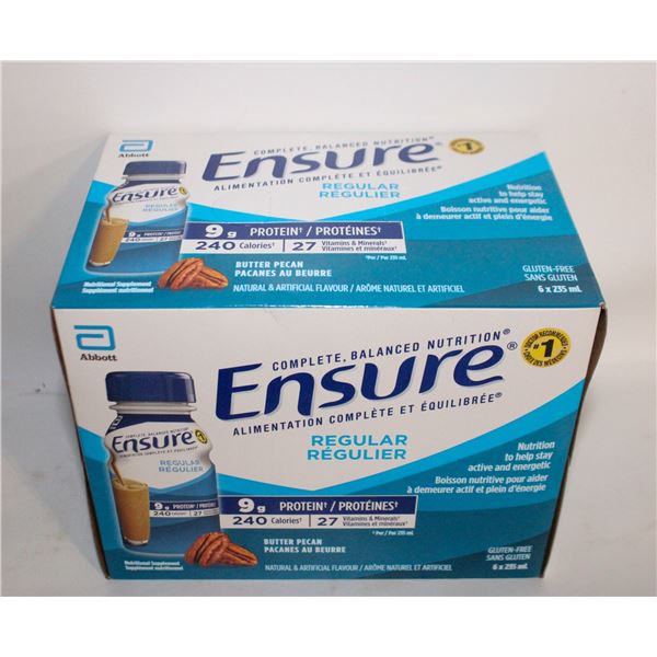 CASES OF ENSURE 6 X 235 ML BUTTER PECAN