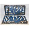 Image 1 : TWO 1964 ALBERTA LICENSE PLATES