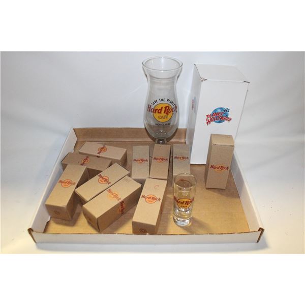 LOT OF PLANET HOLLYWOOD WORLDWIDE GLASSES