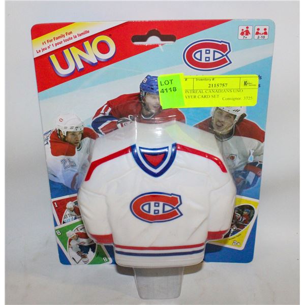 MONTREAL CANADIENS UNO PLAYER CARD SET