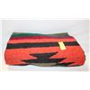 Image 1 : MEXICAN HEAVY WOVEN BLANKET/RUG 82"x47"