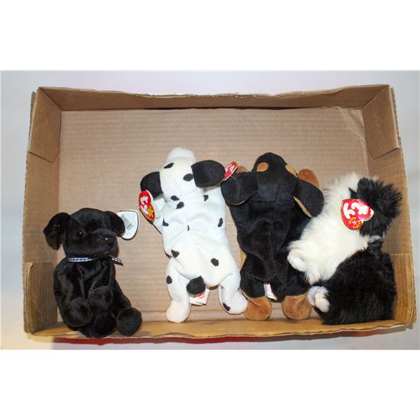 TY BEANIE BABIES W/TAGS DOGS - LUKE, DOTTY,