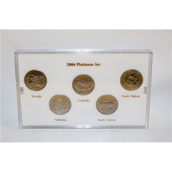 2006 PLATINUM PLATED USA STATE QUARTERS BU SET X5