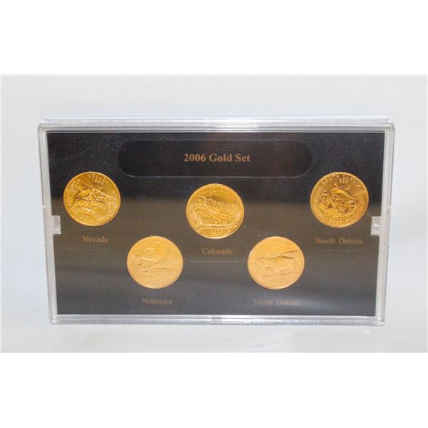 2006 GOLD PLATED USA STATE QUARTERS BU SET X5