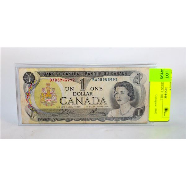 1973 CANADIAN $1 BILL