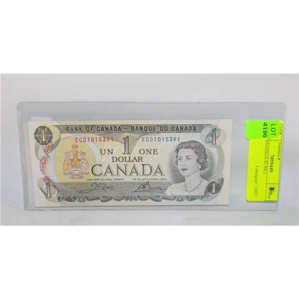 1973 CANADIAN $1 BILL
