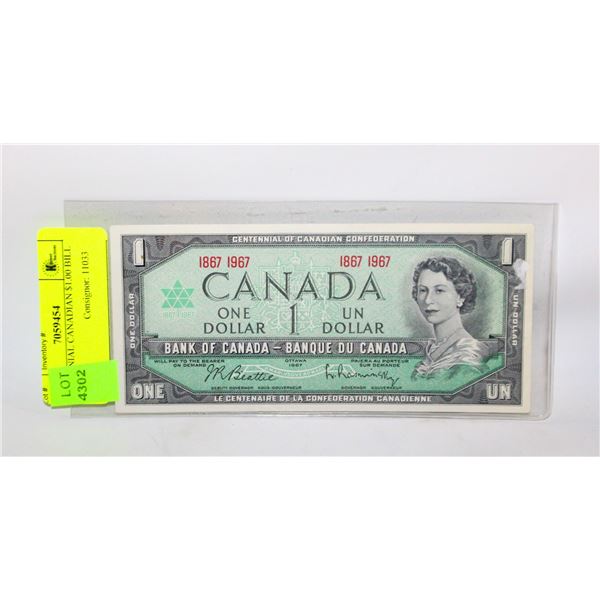 CENTENNIAL CANADIAN $1.00 BILL 1867-1967
