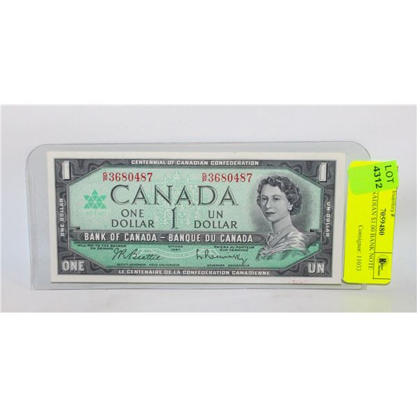 1967 CANADIAN $1.00 BANK NOTE