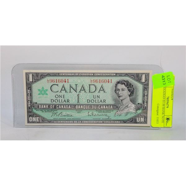 1967 CANADIAN $1.00 BANK NOTE