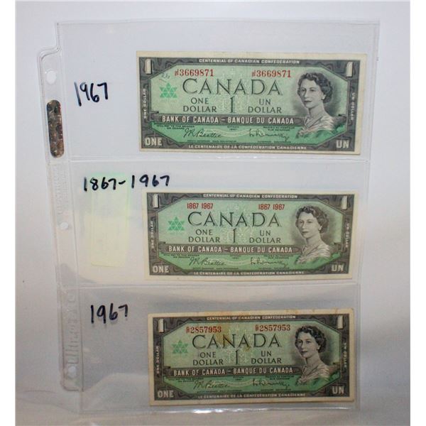 1967 3X $1 NOTES