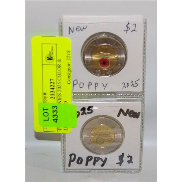 POPPY TOONIES 2025 COLOR & UNCOLORED