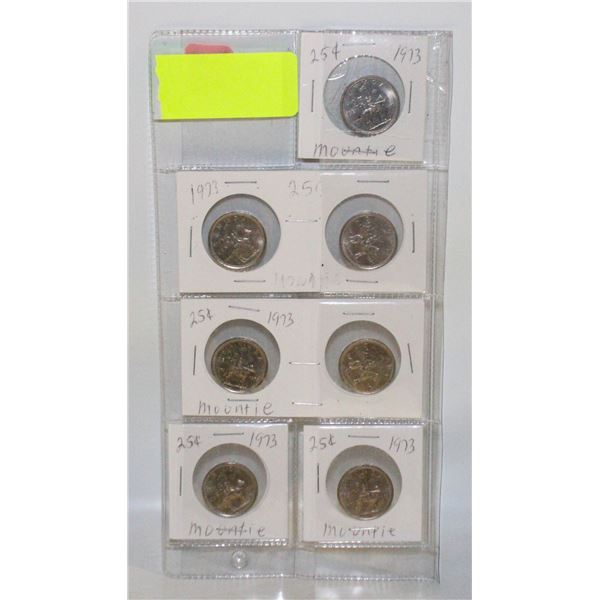 7X1973 RCMP MOUNTIE QUATERS 25-CENT